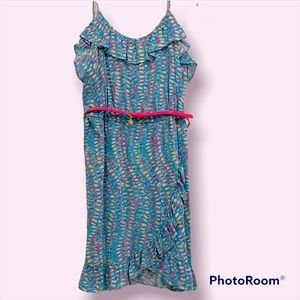 Lilly Pulitzer dress thin straps pink and blue with clams s